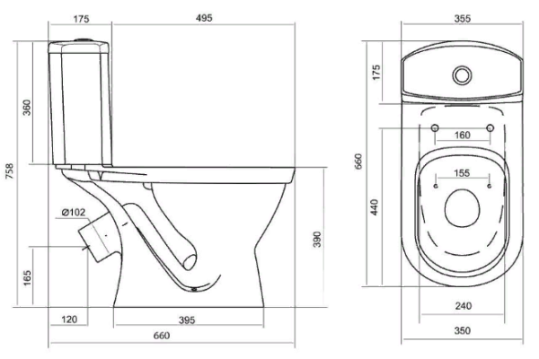 Unitaz napolnyj sidene RR SANTEK ALKOR 2