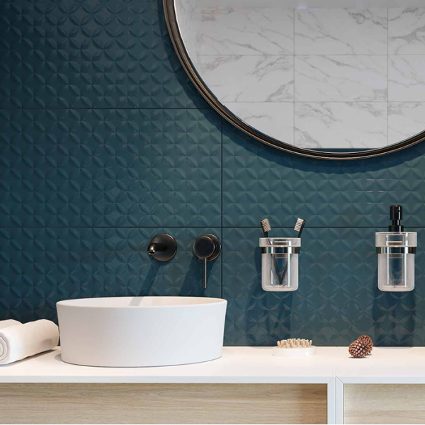 Plitka nastennaya Creto Pastel Waffle blue 2