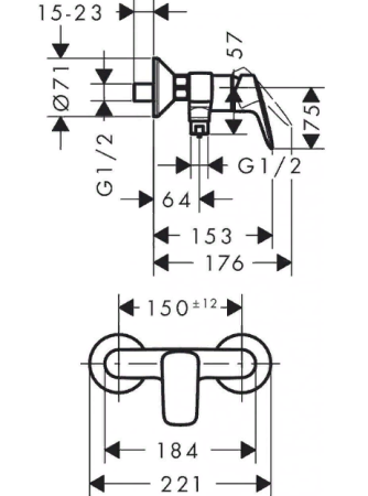 Smesitel dlya dusha HANSGROHE LOGIS 71600000 2