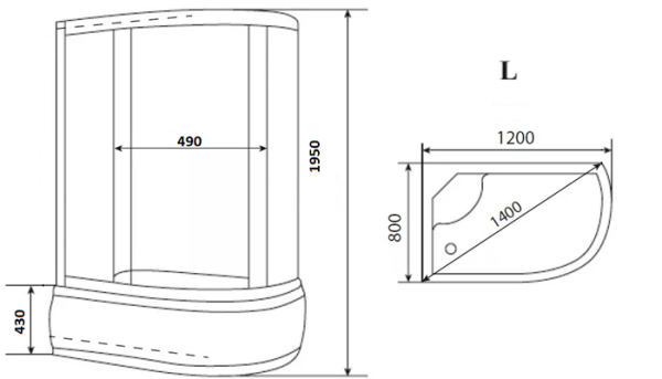 Dushevoe ograzhdenie LORANTO 2