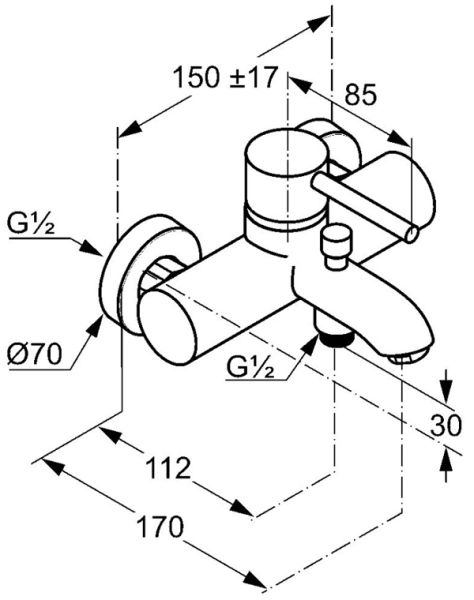 Smesitel' dlya vanny KLUDI BOZZ 2