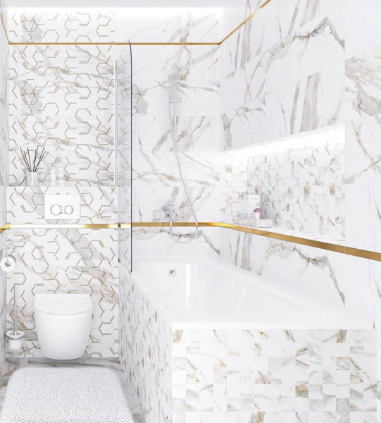 Dekor Laparet Adelaida belyj 25x75 2