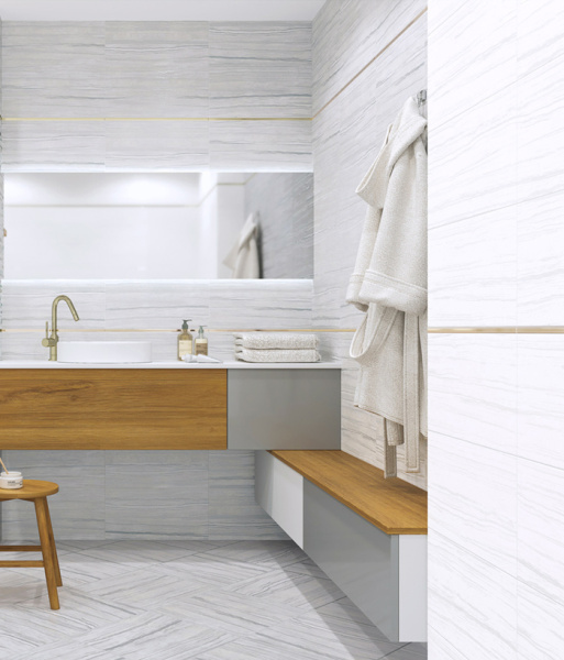 Plitka nastennaya New Trend Gemstone White 2