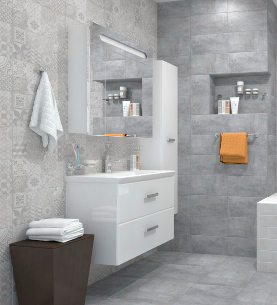 Plitka nastennaya Laparet Bastion mozaika seryj 2