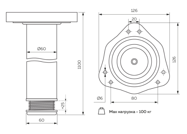 Opora dlya stola N0000-1100 2