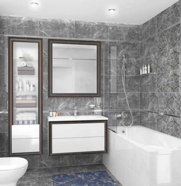 Plitka nastennaya Laparet Crystal seryj 30h60 2