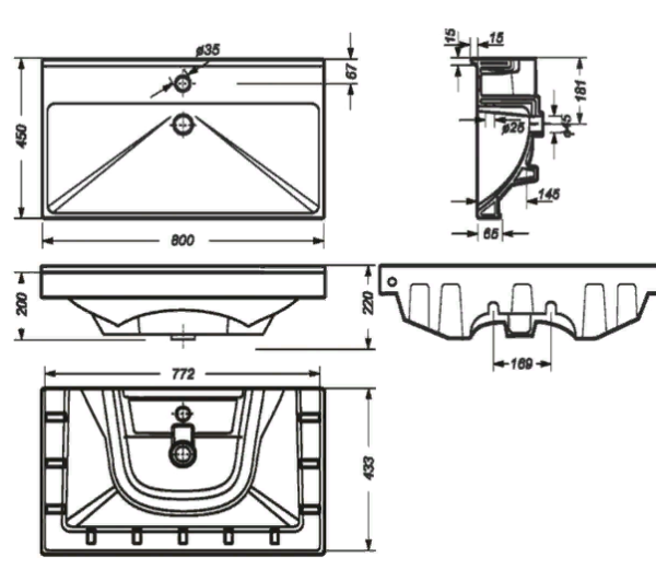 Rakovina vstraivaemaya SANITA LUXE FEST 80 2