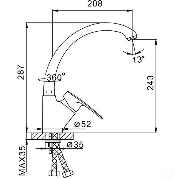 Smesitel dlya kuhni FRAP F4166-10 2
