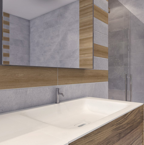 Plitka nastennaya Kerasol Trend Fuerte Mix Ceniza Rectificado 2