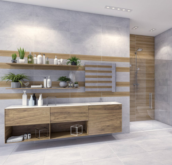 Plitka nastennaya Kerasol Trend Fuerte Piedra Ceniza Rectificado 2