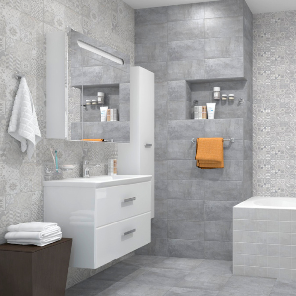 Plitka nastennaya Laparet Bastion tyomno-seryj 2