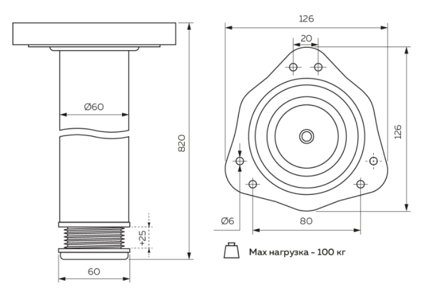 Opora dlya stola N0000-820 BL 2