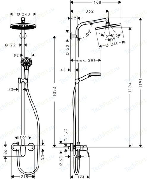 Dushevaya sistema HANSGROHE Crometta 2