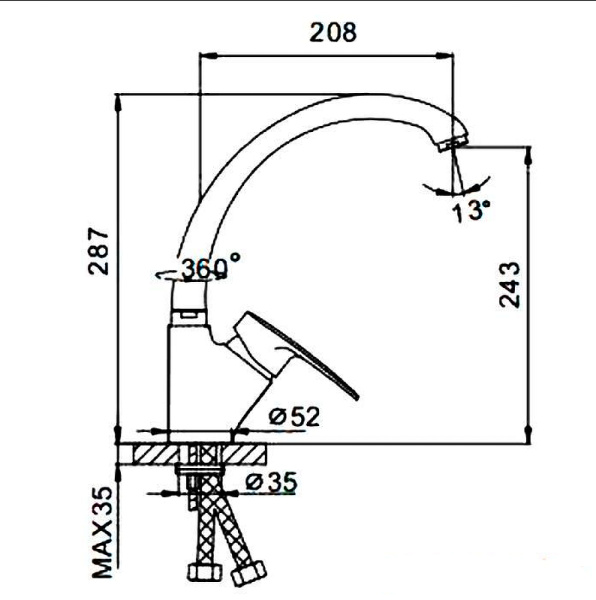 Smesitel dlya kuhni FRAP F4166-7 2