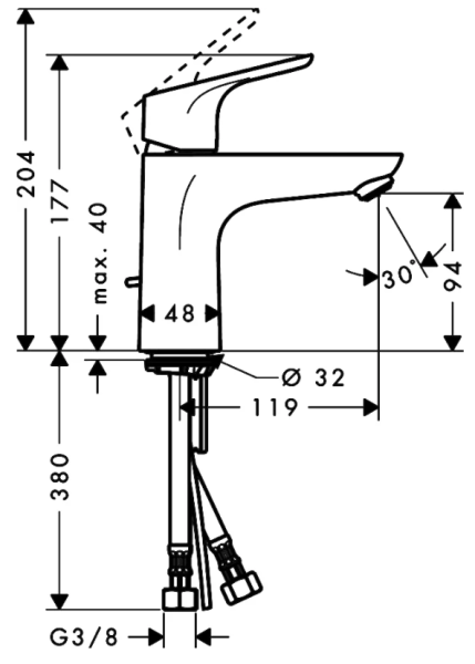 Smesitel dlya rakoviny HANSGROHE FOCUS 100 31607000 2