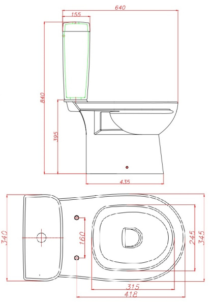 Unitaz-kompakt Albano 2