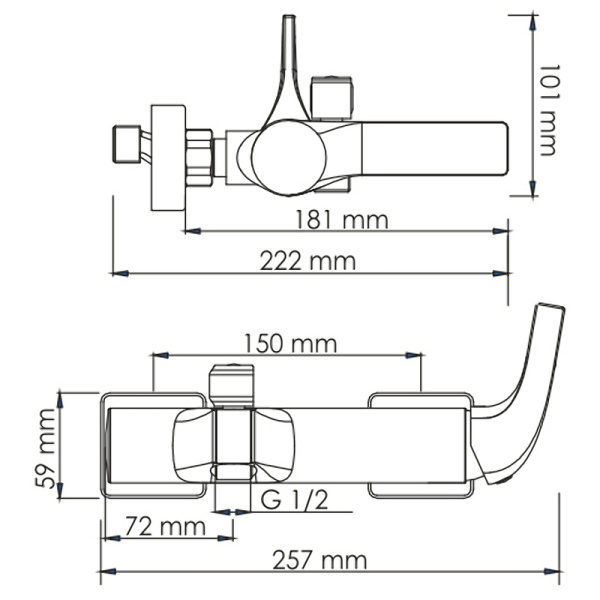 Smesitel dlya vanny WasserKRAFT Sauer 7101 2