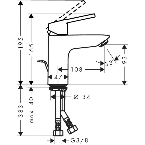 Smesitel dlya rakoviny HANSGROHE LOGIS LOOP 2