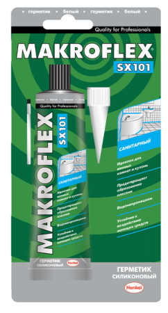 Germetik silikonovyj sanitarnyj MAKROFLEX SX101 belyj 85ml 1