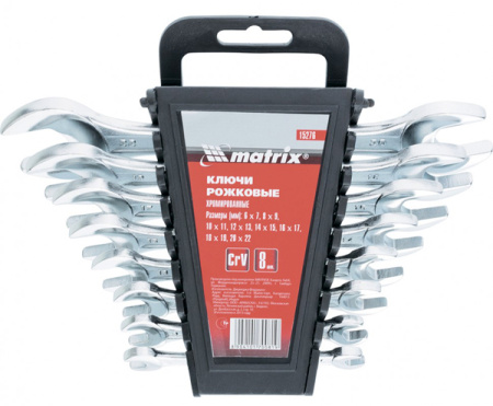 Nabor MATRIX rozhkovyh klyuchej 8sht. 6-22 15276