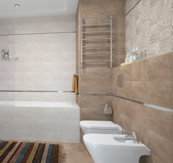 Plitka nastennaya Laparet Bastion tyomno-bezhevyj 2