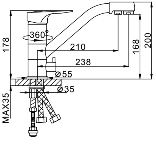 Smesitel dlya kuhni F4304 2 Smesitel dlya kuhni F4304 2