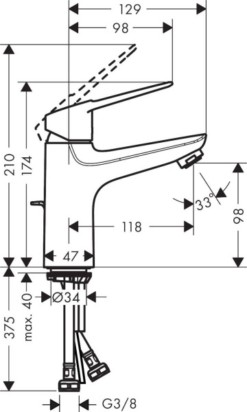 Smesitel dlya rakoviny HANSGROHE NOVUS LOOP 100 71081000 2