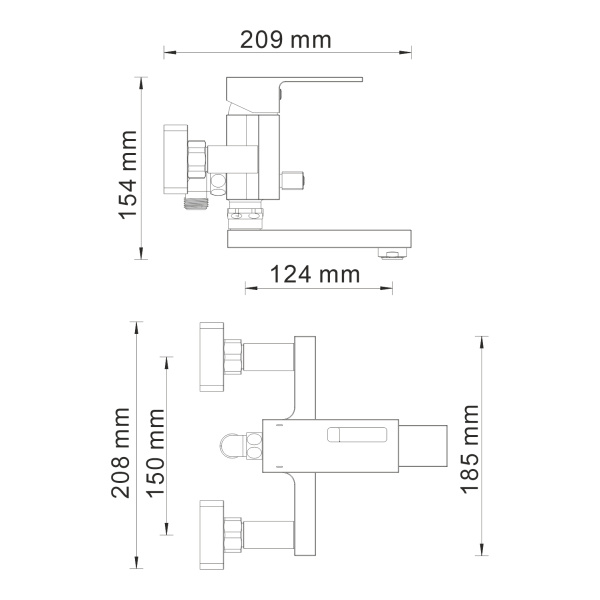 Smesitel dlya vanny 1501 WasserKRAFT Alme hrom 2