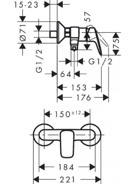 Smesitel dlya dusha HANSGROHE LOGIS 71600000 2
