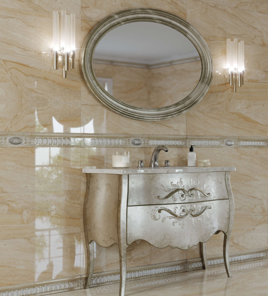 Bordyur nastennyj Kerasol Daino Zocalo Perlato Beige 2