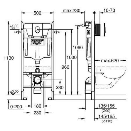 Installyaciya s knopkoj oval'noj Rapid SL GROHE 2