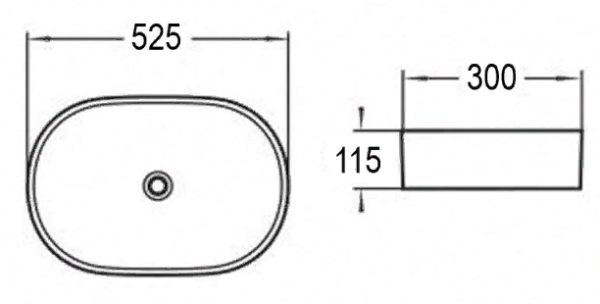 Rakovina nakladnaya 525x300x115 AZ-1048 AZARIO 2