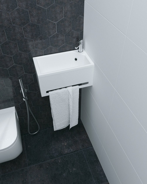 Panel s rakovinoj 1MARKA podvesnaya Tiny XS MINI L 39 sm Belaya 3