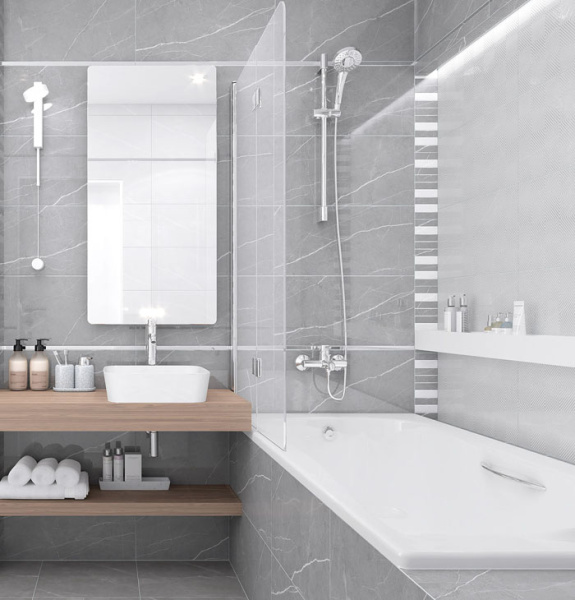 Plitka nastennaya Laparet Rubio seryj 2