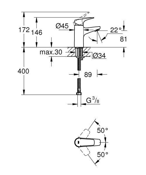 Smesitel dlya rakoviny GROHE BauFlow 23752000 2
