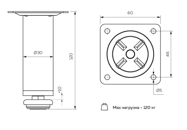 Opora mebelnaya N0010-120 2