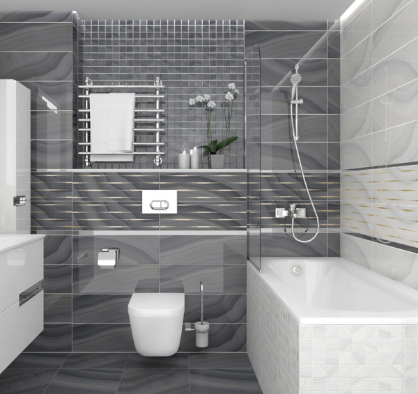 Plitka nastennaya Laparet Agat seryj 60082 2