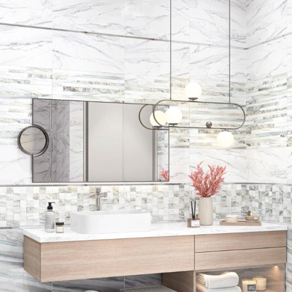 Bordyur Alma Ceramica Metallic Glossy Silver 2