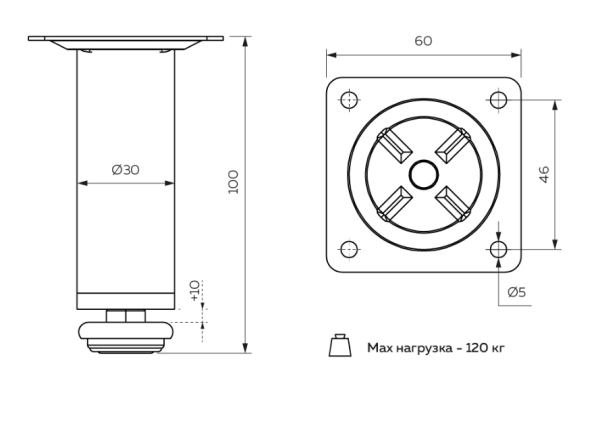 Opora mebelnaya N0010-100 AB 2