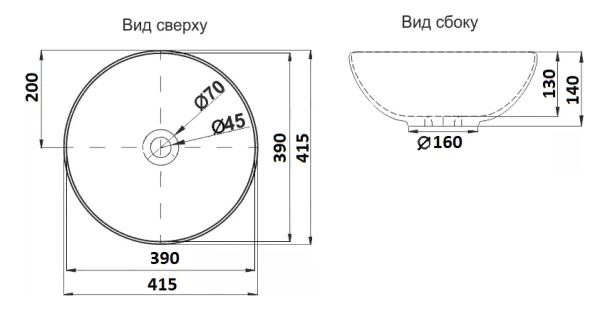 Rakovina nakladnaya CERAMALUX rozovaya 2
