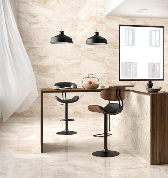 Plitka nastennaya Rev. Diva Cream BR Rect  33,3h90 2