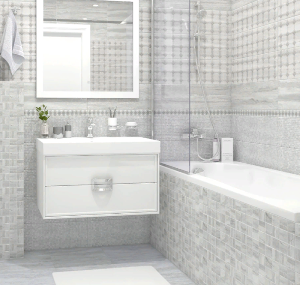 Plitka nastennaya Laparet Glossy mozaika seryj 60112 20h60 2