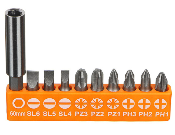 Nabor bit + udlinitel-adapter 601-049 Ermak (10pr) 2