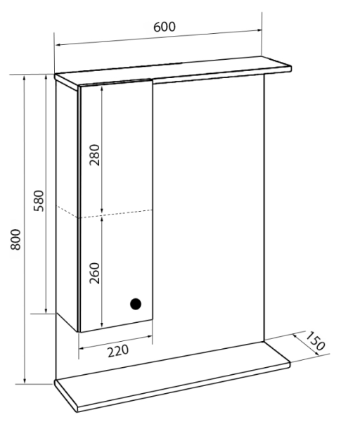 Zerkalo-shkaf LORANTO Monika lev 2 Zerkalo-shkaf LORANTO Monika lev 2