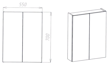 Zerkalo-shkaf VIANT Rim 55h70 sm 2