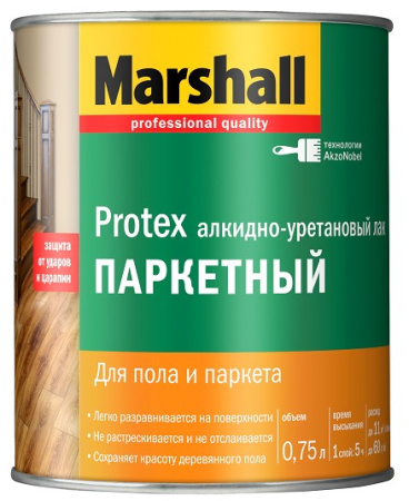 Lak MARSHALL Protex alkidno-uretanovyj parketnyj polumatovyj 0,75l