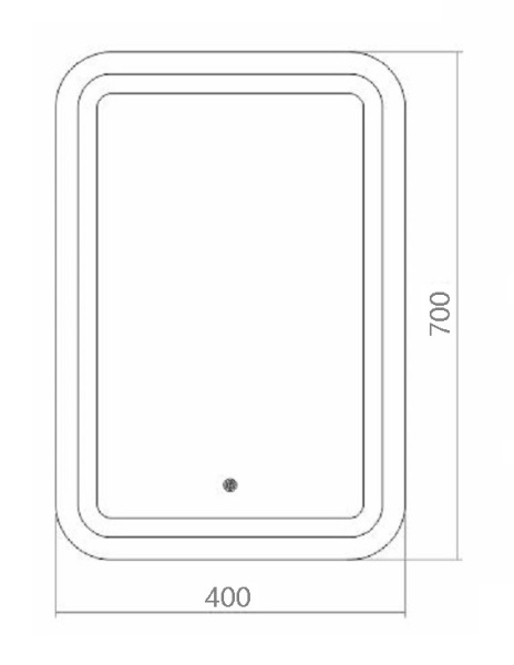 Zerkalo Azario Malta 40h70 chasy sensor 2