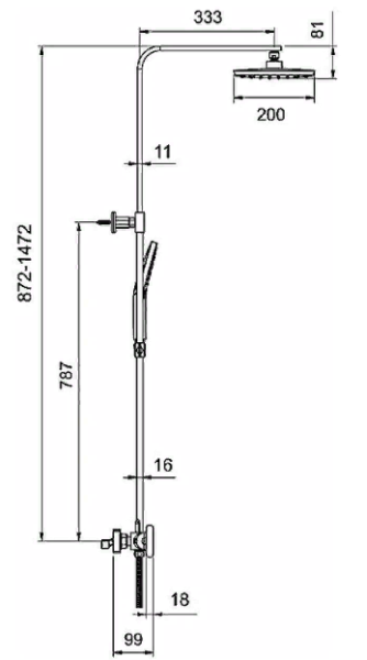 Dushevaya sistema GAPPO s termostatom G2495-6 2
