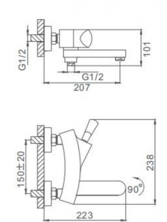 Smesitel dlya vanny FRAP F3081 2