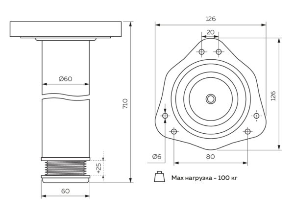 Opora dlya stola N0000-710 BL 2